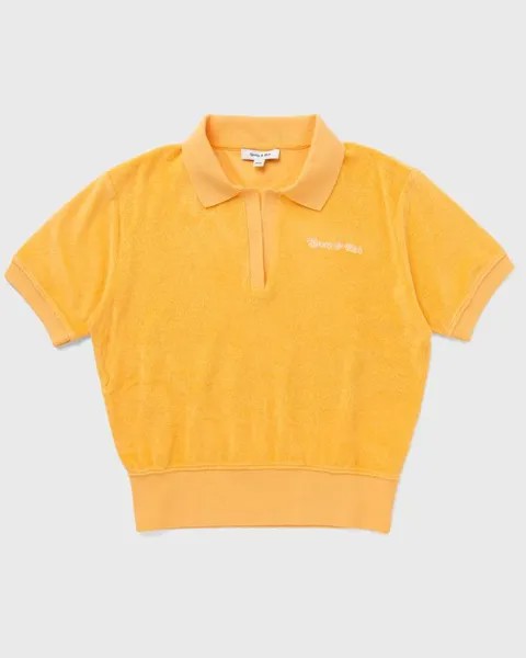 Топ Sporty & Rich New York Tennis Club Terry Ss Polo, цвет saffron/white