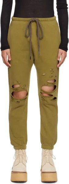 Зеленые растрепанные брюки для отдыха R13