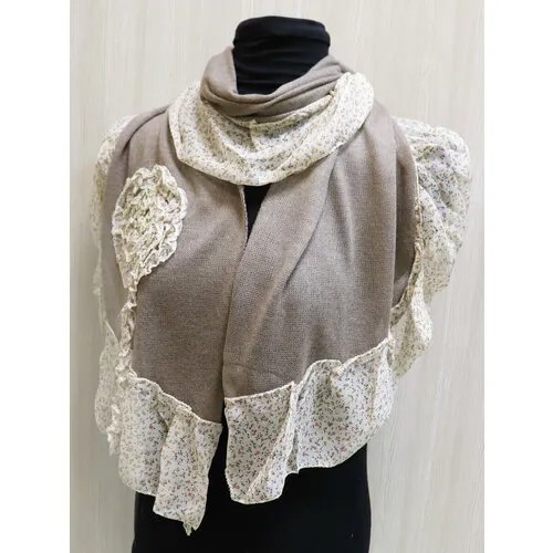 Шарф Crystel Eden,160х26 см, one size, светло-коричневый