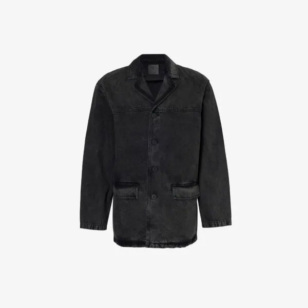 Джинсовая куртка классического кроя с выцветшим воротником и вырезом Givenchy, черный