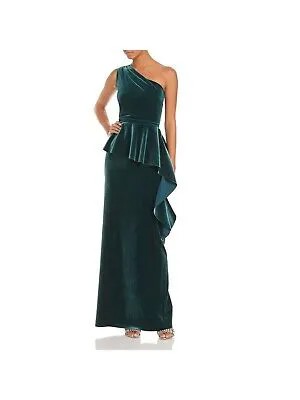 CHIARA BONI Женское зеленое бархатное длинное вечернее платье без рукавов 42