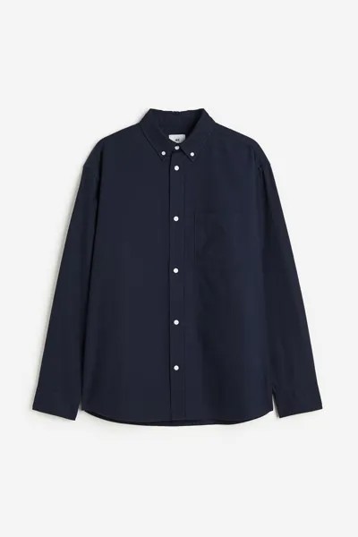 Рубашка мужская H&M 1036739021 синяя 2XL (доставка из-за рубежа)