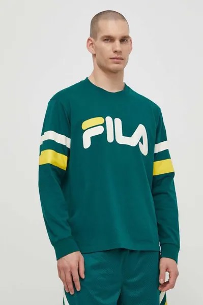 Хлопковый лонгслив Luohe Fila, зеленый