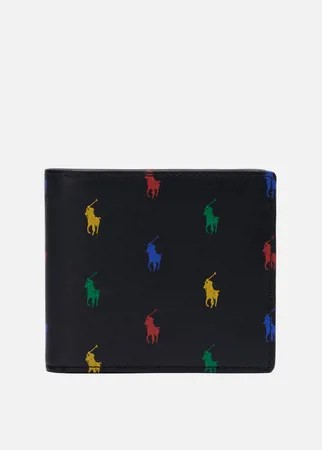 Кошелек Polo Ralph Lauren Multicolor Pony Smooth Leather Billfold, цвет чёрный