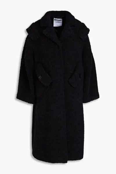 Пальто букле из шерсти альпаки Moschino, черный