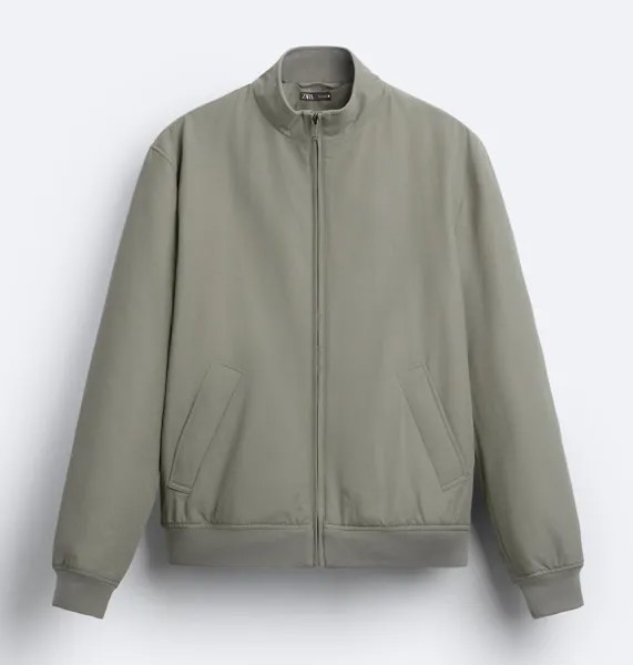 Куртка-бомбер Zara Cotton Blend, серый