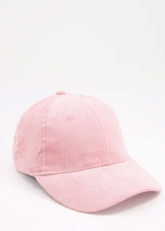Вельветовая бейсболка розового цвета ASOS DESIGN-Розовый цвет