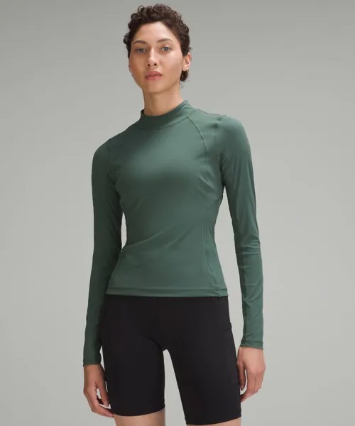 Рубашка с длинными рукавами Nulux Mockneck Lululemon, зеленый