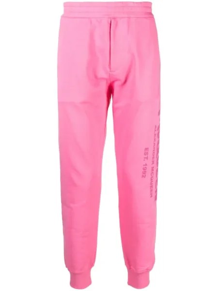 Alexander McQueen спортивные брюки с логотипом, розовый