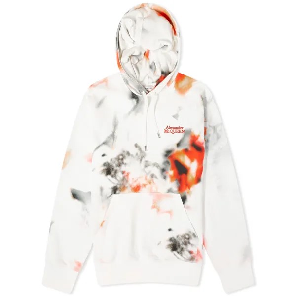 Худи Alexander Mcqueen Floral Print, цвет White, Red & Black