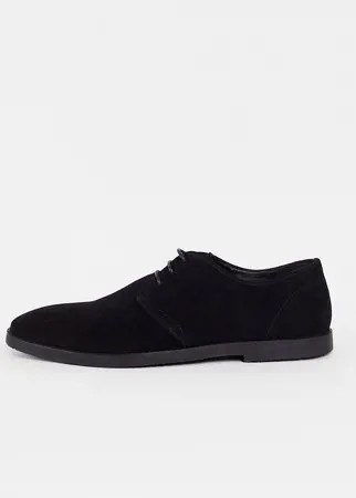 Черные замшевые дерби ASOS DESIGN-Черный цвет
