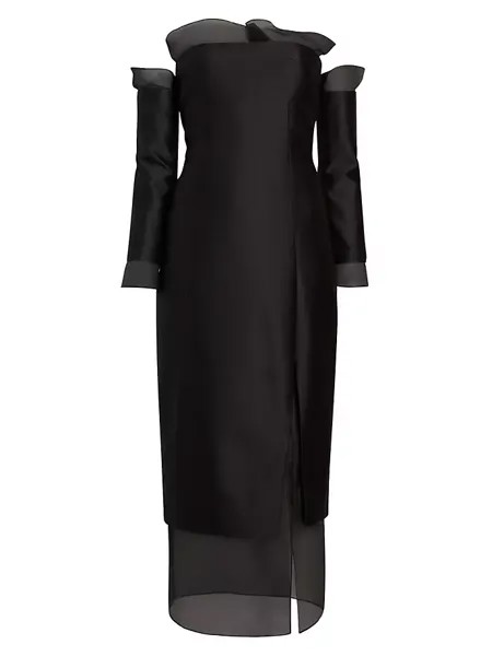 Платье миди Me Alone с рукавами Rosie Assoulin, черный