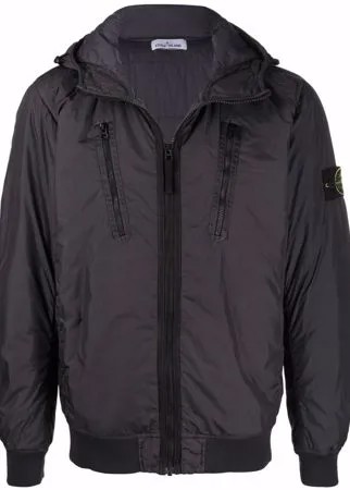 Stone Island бомбер на молнии с капюшоном