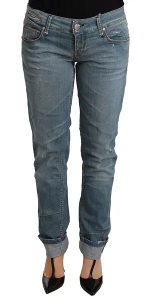 ACHT Jeans Синие женские джинсовые брюки из стираного хлопка с отложным краем W26 / IT40 Рекомендуемая розничная цена 250 долларов США