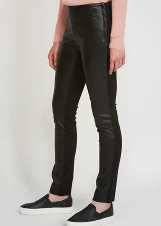Комбинированные брюки из экокожи и трикотажа VASSA&Co