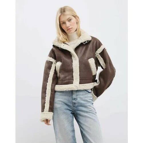 Кожаная куртка Gloria Jeans, размер XS (38-40), коричневый