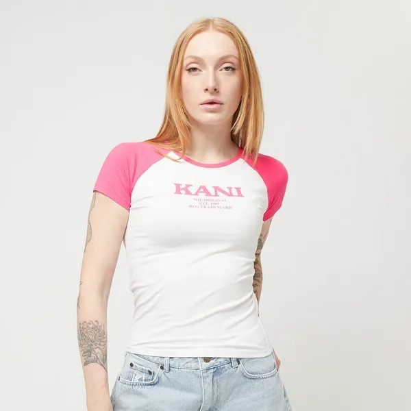 Крошечная футболка в стиле ретро Karl Kani, цвет white/pink