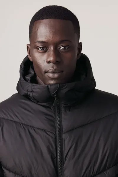 Стеганая водоотталкивающая куртка свободного кроя H&M, черный