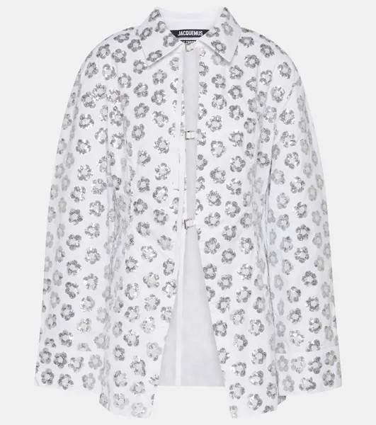 Рубашка lavoir с пайетками из смесового хлопка Jacquemus, белый