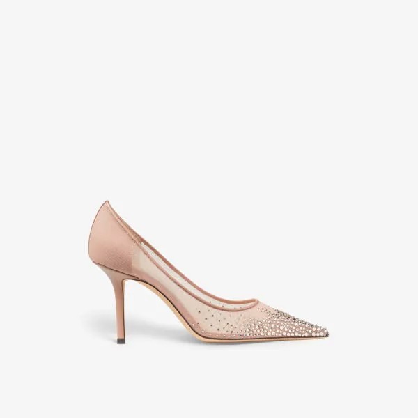 Туфли Love 85 на каблуке из сетки, украшенной кристаллами Jimmy Choo, розовый