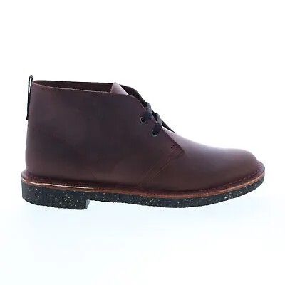 Clarks Bushacre 3 26162740 Мужские бордовые широкие кожаные ботинки чукка на шнуровке 8