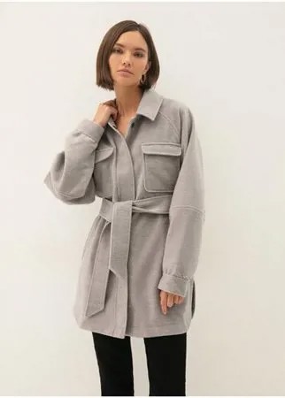 Куртка рубашечного кроя с поясом ZARINA 1329210610 Розовый 42