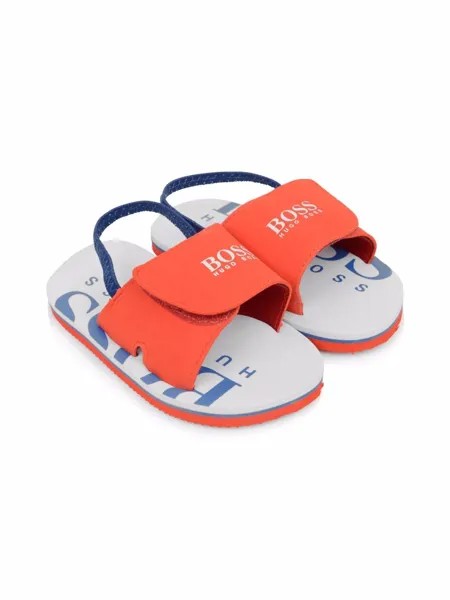 BOSS Kidswear сандалии на липучках с логотипом