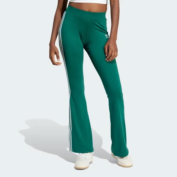 Расклешенные леггинсы Adicolor Adidas, цвет Collegiate Green