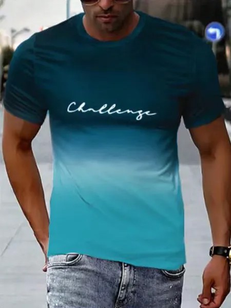 Мужская футболка с короткими рукавами и буквенным принтом Manfinity Homme, мятный синий