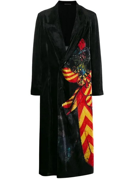 Yohji Yamamoto пальто с принтом