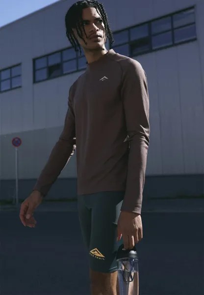 Футболка с длинным рукавом M DF TRAIL LS Nike, сливовый eclipse/черный/гуава лед