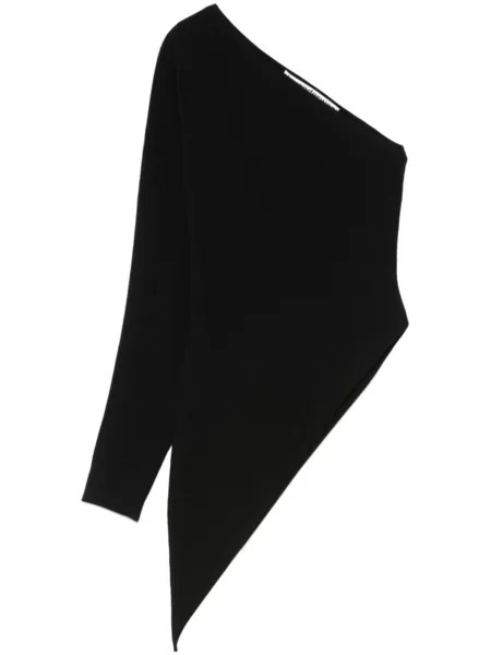 Alexander Wang лонгслив асимметричного кроя, черный