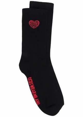 Gcds heart-motif ribbed socks
