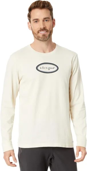 Футболка Life is Good LIG Vintage Oval Long Sleeve CrusherTee, цвет Putty White