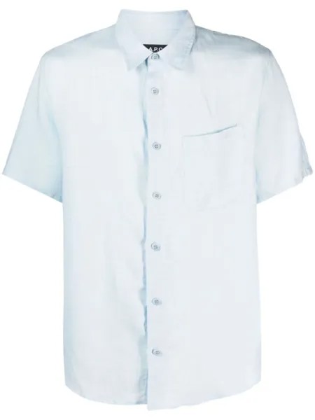 A.P.C. льняная рубашка с короткими рукавами, синий
