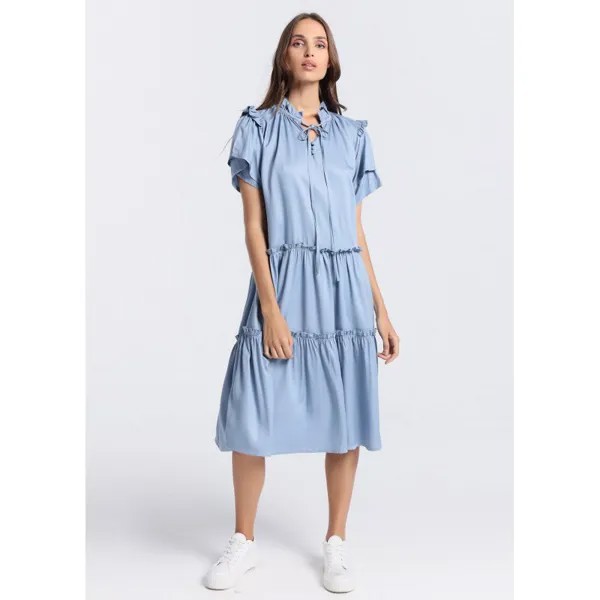 Короткое платье Victorio & Lucchino 134698-3596-739 Neck Bow Short Sleeve, синий