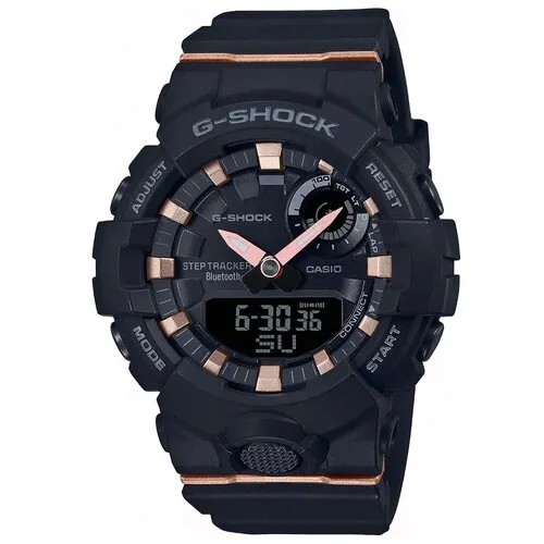 Наручные часы CASIO Часы ``CASIO`` GMA-B800-1A мужские многофункциональные наручные часы с будильником, шагомером и Bluetooth-соединением, синий, черный