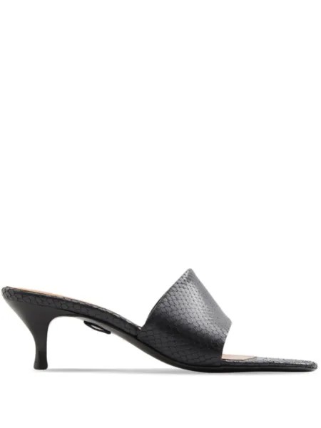 Filippa K босоножки с тиснением под кожу змеи, черный