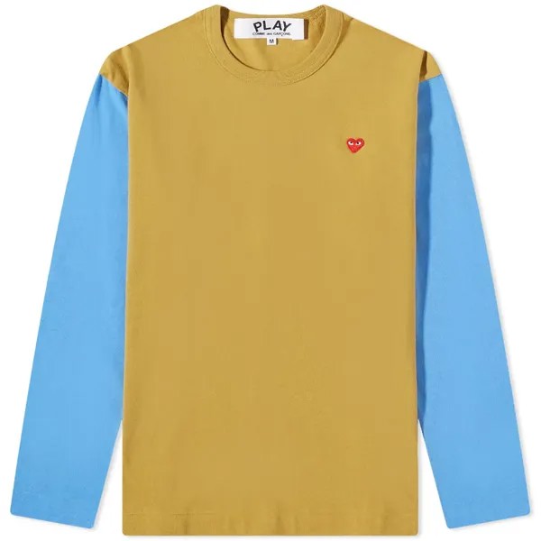 Футболка Comme des Garcons Play Long Sleeve Small Red Heart Bi-Colour