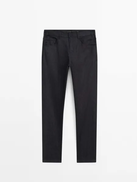 Джинсы свободного кроя из смесового хлопка Massimo Dutti, индиго
