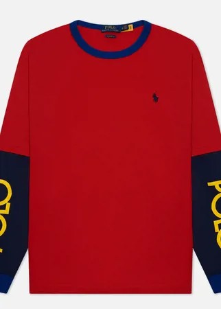 Мужской лонгслив Polo Ralph Lauren Polo Sleeve Logo Classic Fit, цвет красный, размер S