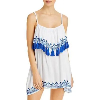 Накидка Tiare Hawaii Womens Holter White Drapey Mini с вышивкой O/S BHFO 2119