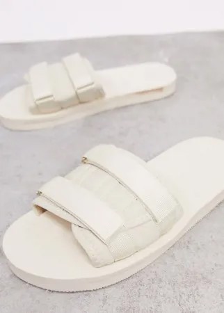 Светло-бежевые домашние шлепанцы с подкладкой ASOS DESIGN-Neutral