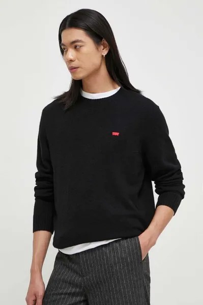 Шерстяной свитер Levi's, черный
