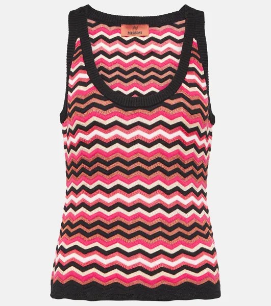 Майка из смесового хлопка с зигзагом Missoni, мультиколор