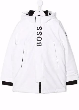 BOSS Kidswear пуховик с логотипом