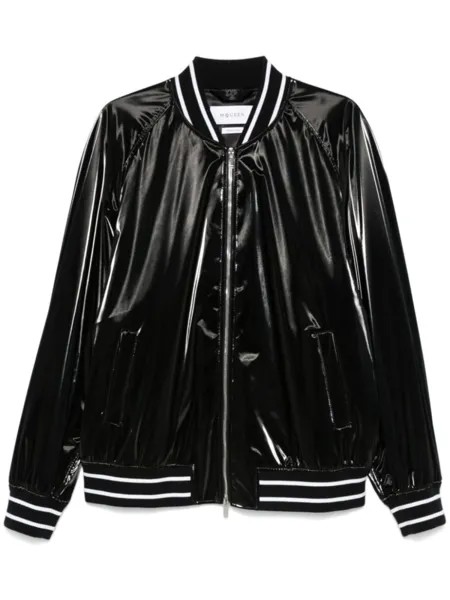 Alexander McQueen бомбер с отделкой в полоску, черный