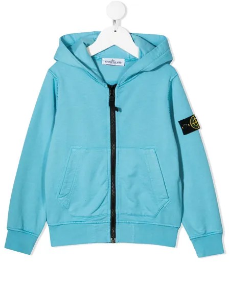 Stone Island Junior худи на молнии с логотипом