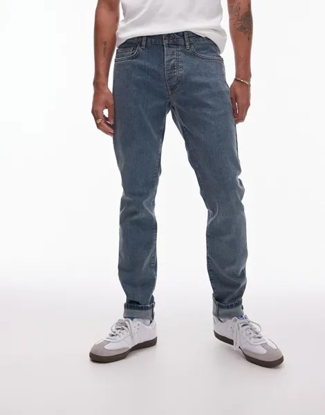 Topman — винтажные джинсы скинни средней степени стирки