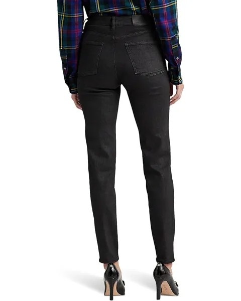 Джинсы LAUREN Ralph Lauren Petite Coated High-Rise Skinny Ankle Jeans, цвет Black Wash